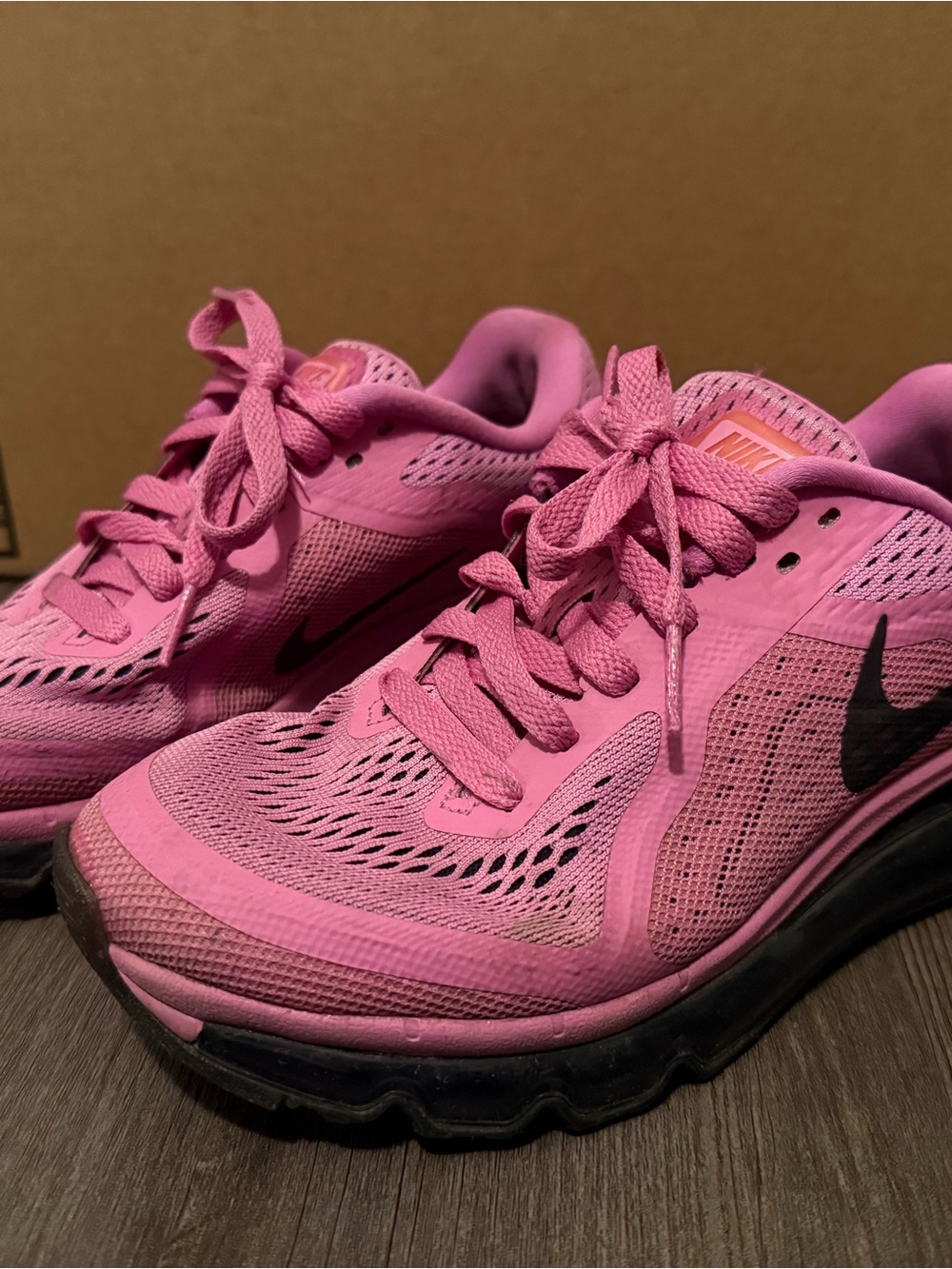 Nike Women’s Pink Athletic Running Shoes with Black Swoosh